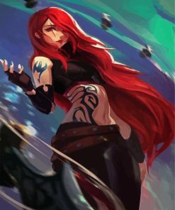 Cute Erza Scarlet Character paint by numbers