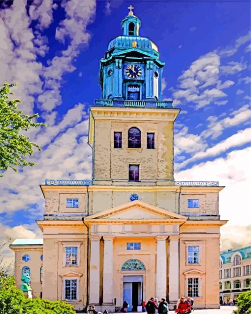 Gothenburg Cathedral Sweden paint by numbers