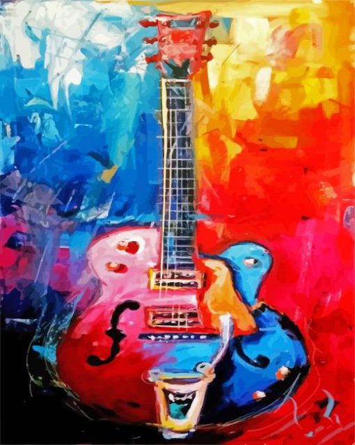 Abstract Electric Guitar Art paint by numbers