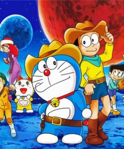 Doraemon katu kosmikoa paint by numbers