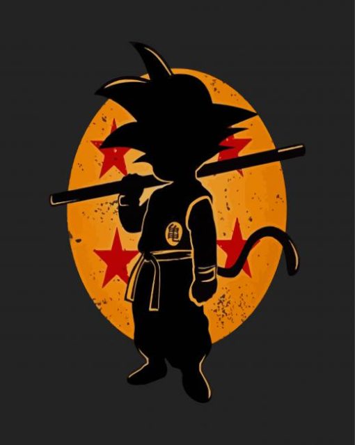 Son Goku Silhouette paint byb numbers
