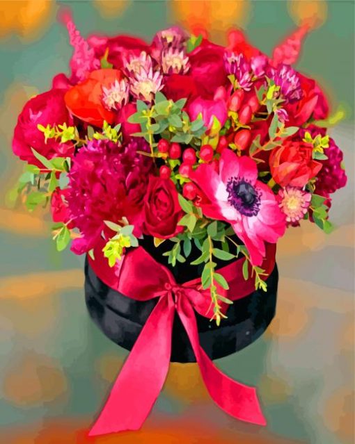 Flowers Bouquet Gift paint by numbers