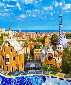 Aesthetic Gaudi Buildings paint by numbers
