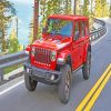 Red Jeep Sahara Car paint by numbers