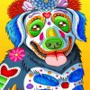 Cute Sugar Skull Dog paint by numbers