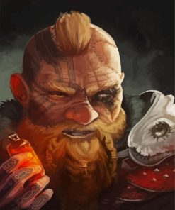 Warrior Dwarf paint by numbers