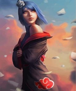 Aesthetic Konan With Blue Hair paint by numbers