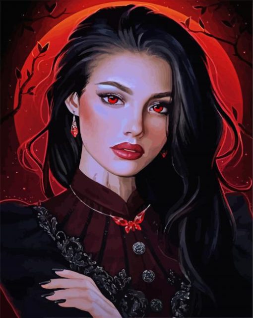 Beautiful Vampire Lady paint by numbers