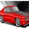 Black Red GTO Car paint by numbers