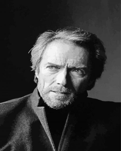 Black And White Clint Eastwood paint by numbers