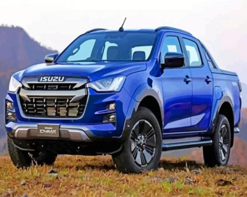 Blue Isuzu Car paint by numbers