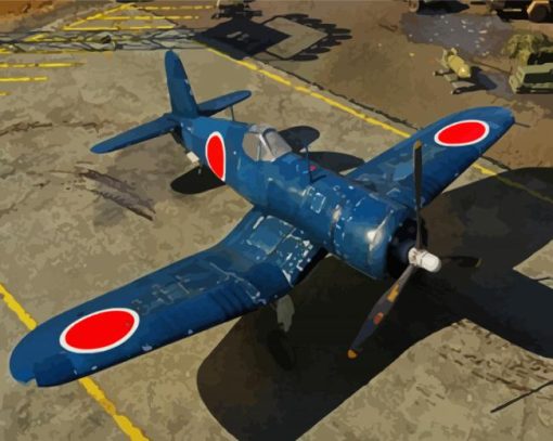 Blue Vought F4U Corsair paint by numbers