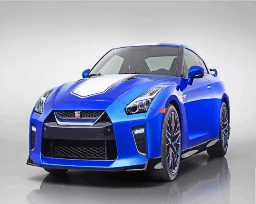 Blue GTR Sport Car paint by numbers