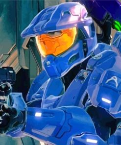 Blue Halo With A Gun paint by numbers