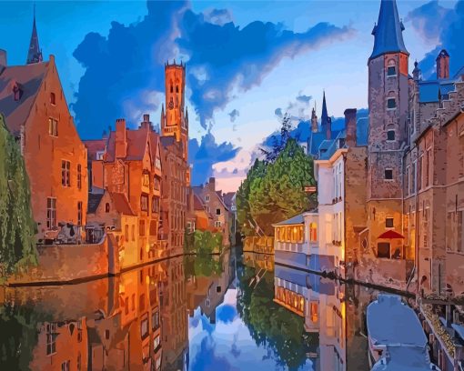 Brugge Belgium Paint By Numbers - Canvas Paint by numbers