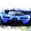 Blue Bugatti Veyron Car paint by numbers