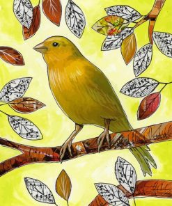 Yellow Canary Bird Art paint by numbers