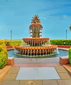 Aesthetic Pineapple Fountain paint by numbers