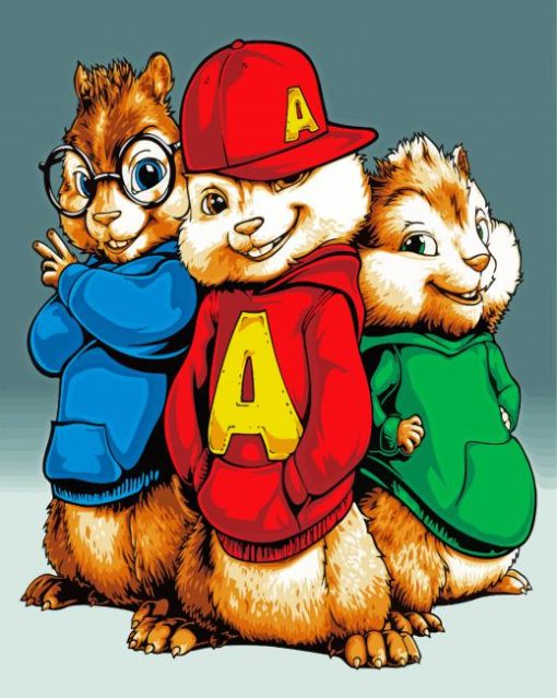 Chipmunks Animations paint by numbers