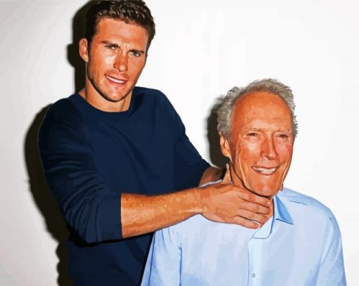 Scott And Clint Eastwood paint by numbers