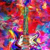 Colorful Electric Guitar paint by numbers