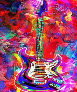 Colorful Electric Guitar paint by numbers