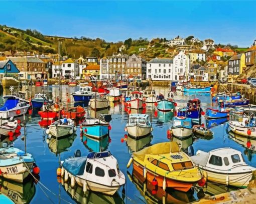 Cornwall Boats paint by numbers