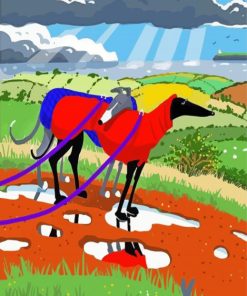 Greyhound Illustration paint by numbers