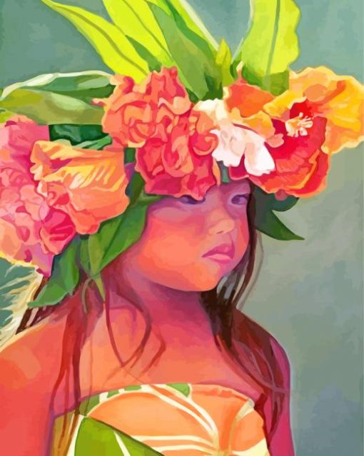 Cute Hawaiian Girl paint by numbers