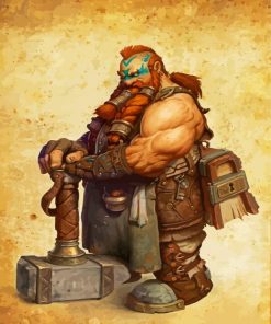 Dangerous Warrior Dwarf paint by numbers