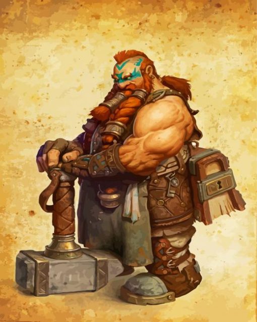 Dangerous Warrior Dwarf paint by numbers