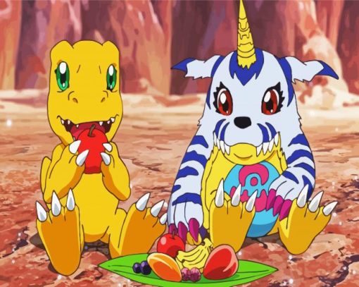 Agumon And Gabumon Characters paint by numbers