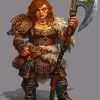 Warrior Dwarf Lady paint by numbers
