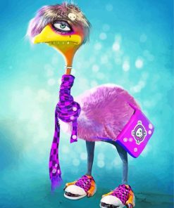 Emo Emu Bird paint by numbres