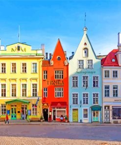 Aesthetics Estonia Buildings paint by numbers