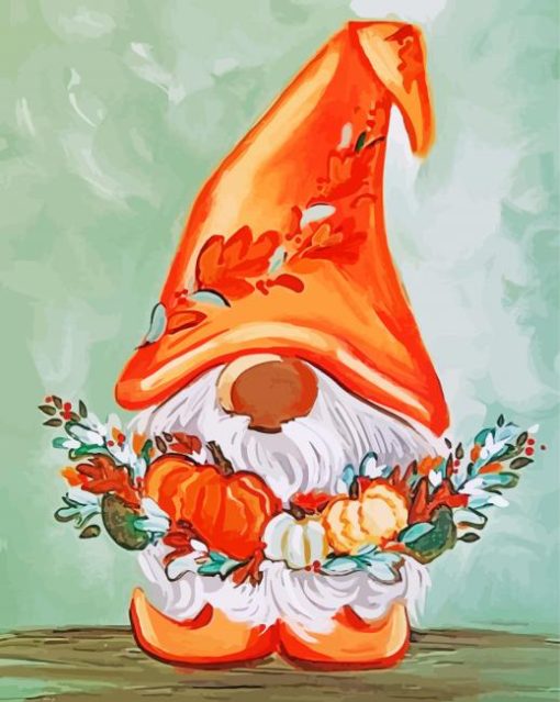 Fall Gnome Art paint by numbers