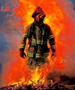 The Hero Firefighter paint by numbers