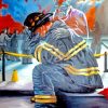 Firefighter Crying paint by numbers
