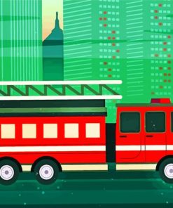Firetruck Illustration paint by numbers