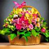 Colorful Flowers Basket paint by numbers