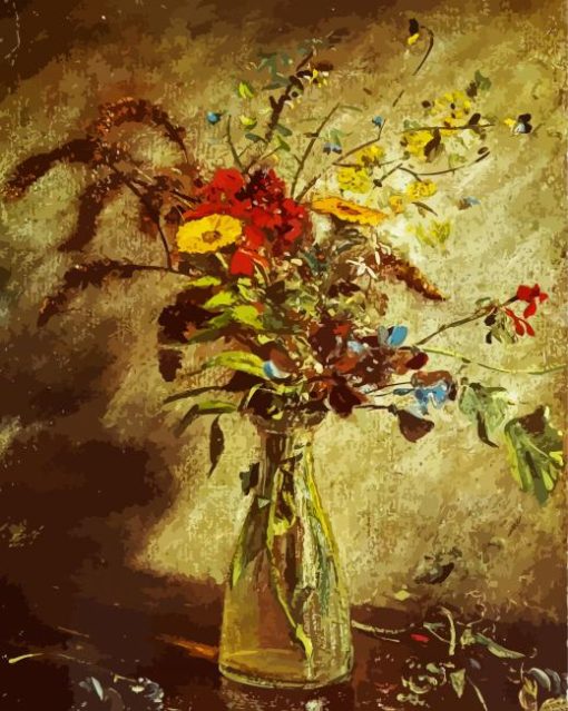 Flowers In A Glass Vase Constable paint by numbers