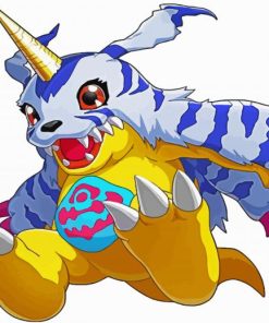 Gabumon Digimon paint by numbers