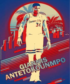 Giannis Antetokounmpo Illustration Art paint by numbers