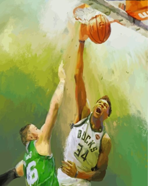 Giannis Antetokounmpo Playing paint by numbers