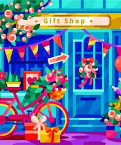 Gifts Shop Illustration paint by numbers