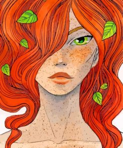 Ginger Girl With Green Eyes paint by numbers