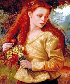 Ginger Lady With Flowers paint by numbers