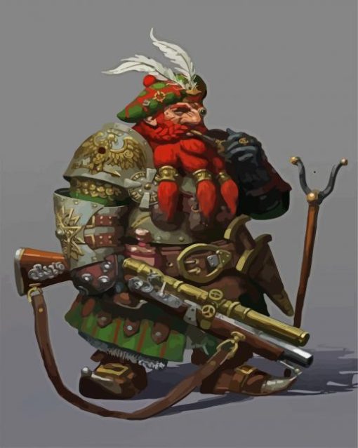Ginger Warrior Dwarf paint by numbers