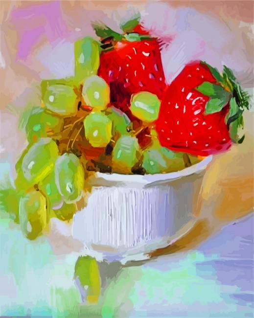 Grapes And Strawberries paint by numbers
