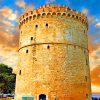Greece White Tower Of Thessaloniki paint by numbers